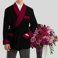 thumbnail image 3 of Men's Silky Satin Smoking Jacket Classic & Luxurious Light Weight Silk Smoking Outerwear, 3 of 7