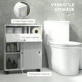 thumbnail image 4 of kleankin Armoire de Salle de Bain avec Roulettes, Armoire de Rangement pour Salle de Bain, Blanc, 4 of 10