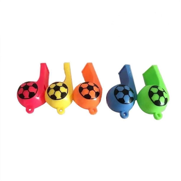 12pcs Plastic Colorful Whistle Football Cheerleading Referee Whistle Kids Sports Whistle Toy for Sports Outdoor Activity