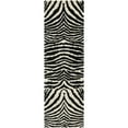 thumbnail image 5 of SAFAVIEH Soho Eglantine Animal Striped Wool Area Rug, White/Black, 6' x 6' Round, 5 of 8