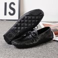 thumbnail image 5 of Men's Casual Loafers Slip On Leather Shoes Comfortable Lightweight Driving Shoes Male Moccasins Classic Penny Loafer Flats Boat Shoes Outdoor Walking Shoes, 5 of 13