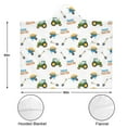 thumbnail image 3 of Wearable Blanket,Cartoon Tractors Wheelbarrows White Pattern Hooded Wearable Sherpa Blanket for Adults & Teens,Winter Poncho Shawl Wrap Cape Thick Warm,50"x60", 3 of 5