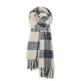 thumbnail image 4 of successthop Winter Scarf for Women Cold Weather Thick Neck Scarf Warm Fuzzy Wraps Colorful Plaid Blanket Scarves White, 4 of 4