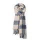 thumbnail image 4 of Bufanda cálida para mujer, tipo chal grande, ideal para el invierno. Bufanda gruesa de punto con estampado de cuadros blancos y azul oscuro. Manta cálida para el cuello con flecos, suave y ligera. Un, 4 of 4