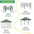 thumbnail image 5 of Emorefun 13' x 13' Pop up Gazebo with Sides, Outdoor Canopy Gazebo W/Adjustable Height for Patio Backyard Garden Wedding Party, Green & Beige, 5 of 9