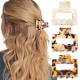 thumbnail image 1 of Puños de cola de caballo de concha de tortuga, banda elástica para el pelo, lazo para el pelo, diseño francés de leopardo, banda para el pelo, tocado para mujeres y niñas, paquete de 3 Adepaton WMPH-970, 1 of 8