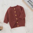 thumbnail image 2 of Splozh Girls Long Sleeve Cardigan Kids Casual Open Front Chunky Sweater Fall Outerwear School Cardigan,Red,12-18 Months, 2 of 9