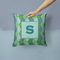 thumbnail image 2 of Carolines Treasures CJ1020-SPW1414 Initial S Monogram - Blue Argoyle Decorative   Canvas Fabric Pillow CJ1020 14Hx14W, 2 of 4
