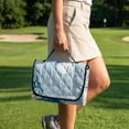 thumbnail image 4 of COEQINE Golf Cart Seat Cover Towel Blanket Foldable Design for Easy Transport, Suitable for Most Two-Seater Carts, Quilted with 4 Front Pockets, 51.2x30.3 Inch, Sea Turtle Coral Jellyfish Blue, 4 of 8