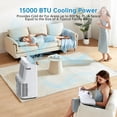 thumbnail image 2 of 15,000 BTU Portable Air Conditioner for Rooms Up to 850 Sq.ft - 3-in-1 Cooling AC Unit with Dehumidifier & Fan Modes, Remote Control, 24H Timer, Easy Install Window Kit, 2 of 9