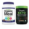 Orgain - Vegan Plant Based, Keto, Gluten Free Protein Powder with MCT Oil - Chocolate (0.97 LB) + Meal Replacement Powder - Creamy Chocolate Fudge (2.01 LB)