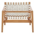 thumbnail image 5 of Safavieh Bellona Mid-Century Leather and Sungkai Wood Dining Arm Chairs, White/Natural, 5 of 6