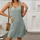 thumbnail image 4 of Sexy Vestido Casual para las Mujeres Vestido de Cuello Redondo sin Mangas de Color Sólido, Moda de Verano de Poliéster Ligero, 4 of 7