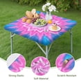 thumbnail image 4 of Pink Tie Dye Lotus Pattern Square Fitted Tablecloth with Elastic Edge,Square Table Cover,Washable Elastic Table Cover for Home Kitchen Party Decor 34"x34", 4 of 6