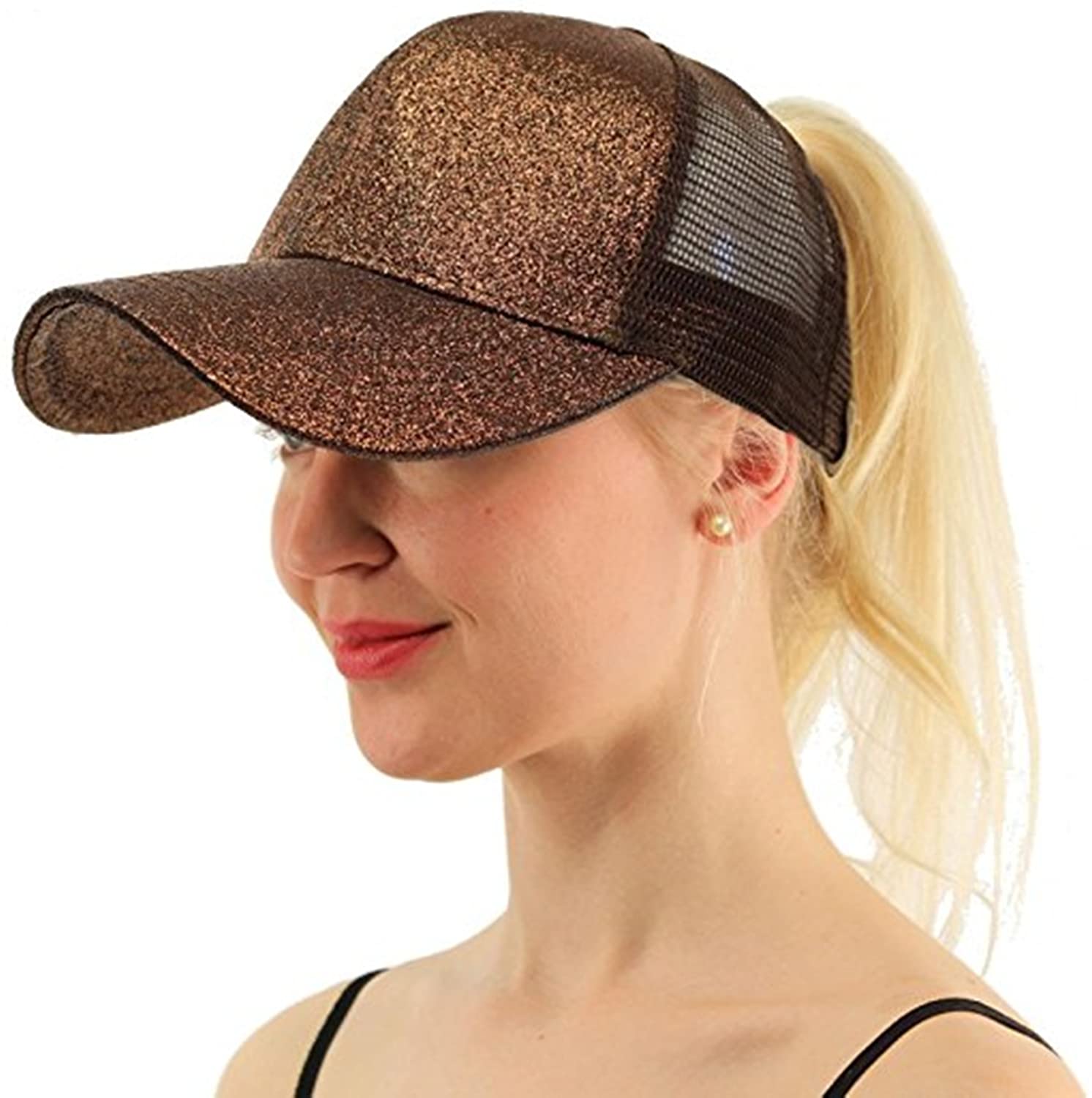 Bun Adjustable Mesh Trucker Sun Hat 