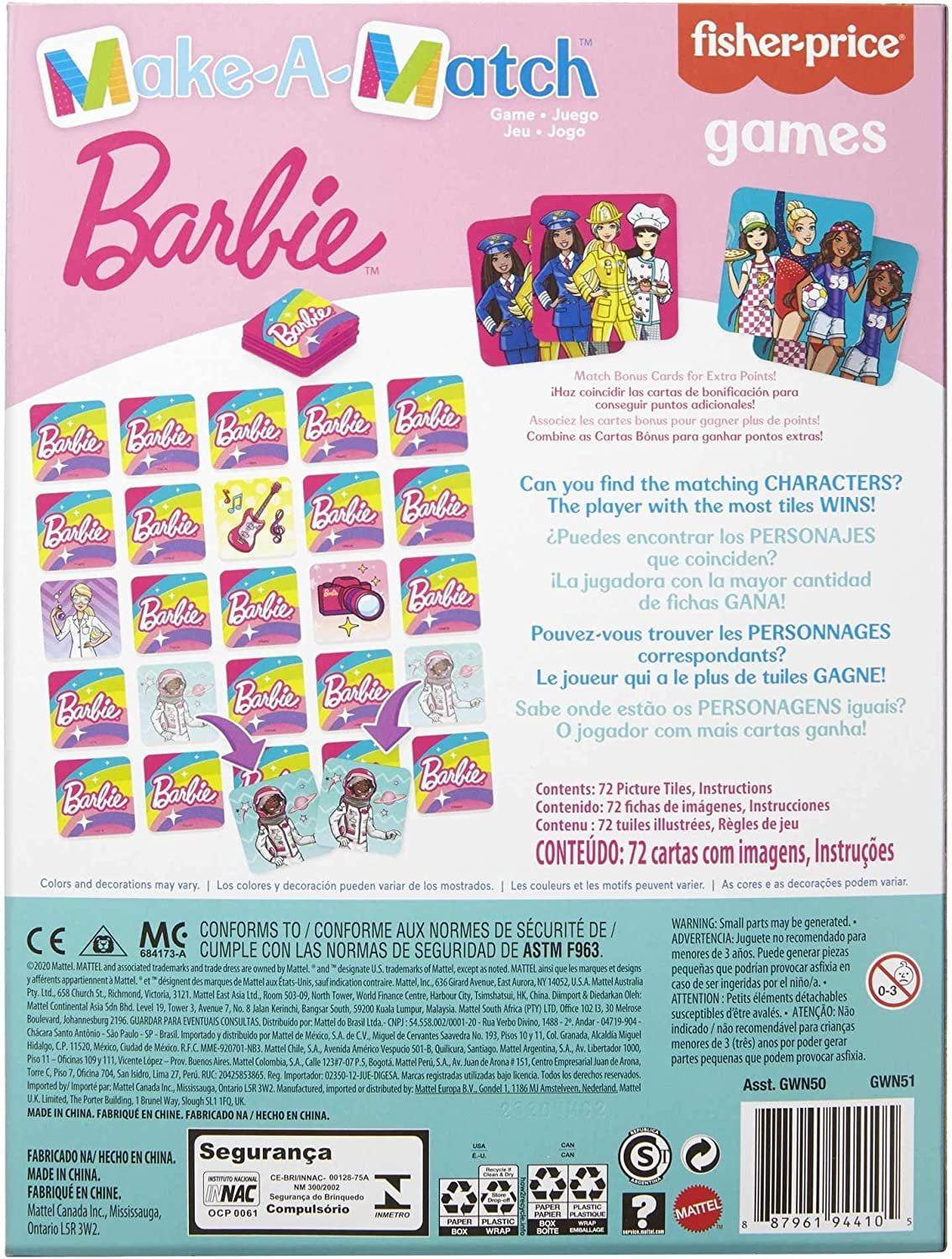 Make a Match Barbie Card Game
