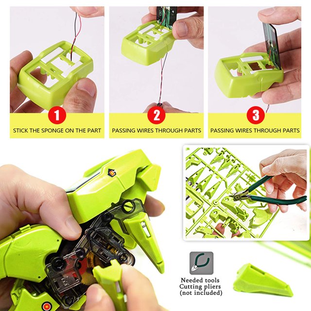 Kit de construcción de robot solar con dinosaurios educativos 3 en 1, juguetes educativos de dinosaurios con energía solar para niños y niñas