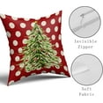 thumbnail image 4 of Christmas Pillow Covers 18x18 Inch Set of 2, Xmas Tree Green Red Colored Polka Dots Decorative Throw Pillow Cases Cushion Covers Winter Themed Holiday Decoration Gift Farmhouse Sofa Couch Bed Decor, 4 of 6