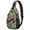 Camo and Maple Green Pattern, variant on Camo and Maple Green Pattern Sling Backpack, Unisex Hiking Chest Pack with Side Mesh Pockets, Earphone Hole Port Gift Ideas for Holiday Birthday Gifts