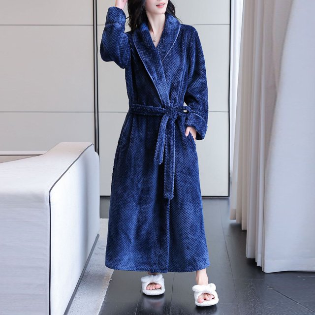 Batas de invierno para mujer, camisón cálido, albornoz para parejas, camisón de invierno para hombre y mujer, pijamas para mujer.