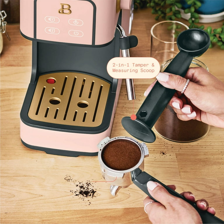 Beautiful Slim Espresso Machine with 20-Bar Pressure, Rose by Drew