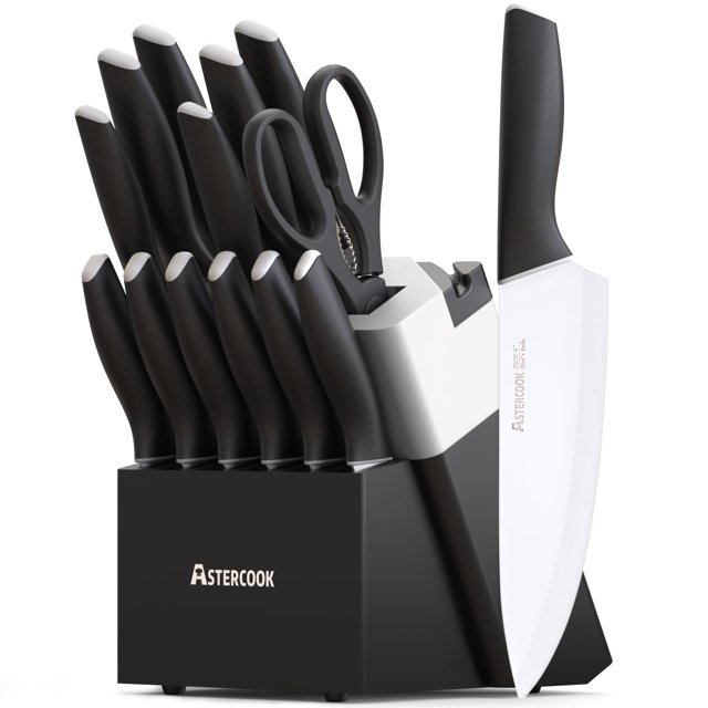 Juego de cuchillos Astercook de 15 piezas de acero inoxidable alemán afilado