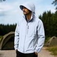 thumbnail image 2 of UPF 50+ Sun Protection Jacket for Men Hooded Long Sleeve Zipper Lightweight Quick Dry Windbreaker Athletic Tops with Pockets Purple M, 2 of 9