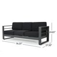 thumbnail image 4 of Noble House Cape Corail Extérieur Gris 7 Pcs Ensemble de Conversation avec Table à Feu, 4 of 41