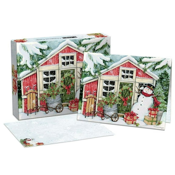 Lang Companies, Snowmans Farmhouse Greeting Card