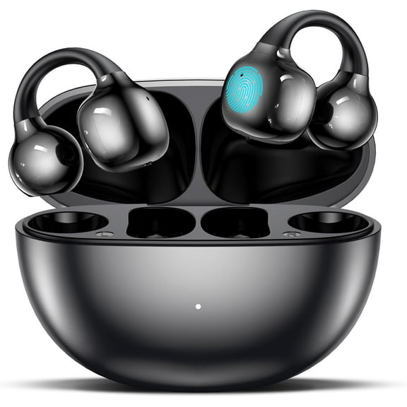 AI Translation Earbuds Real Time, 3-in-1 Translator Earbuds 150 Languages & Accents,language translation earbuds, fit iOS and Android, Open-Ear Clip-On Design Fit for Business Travel Learning(Black)