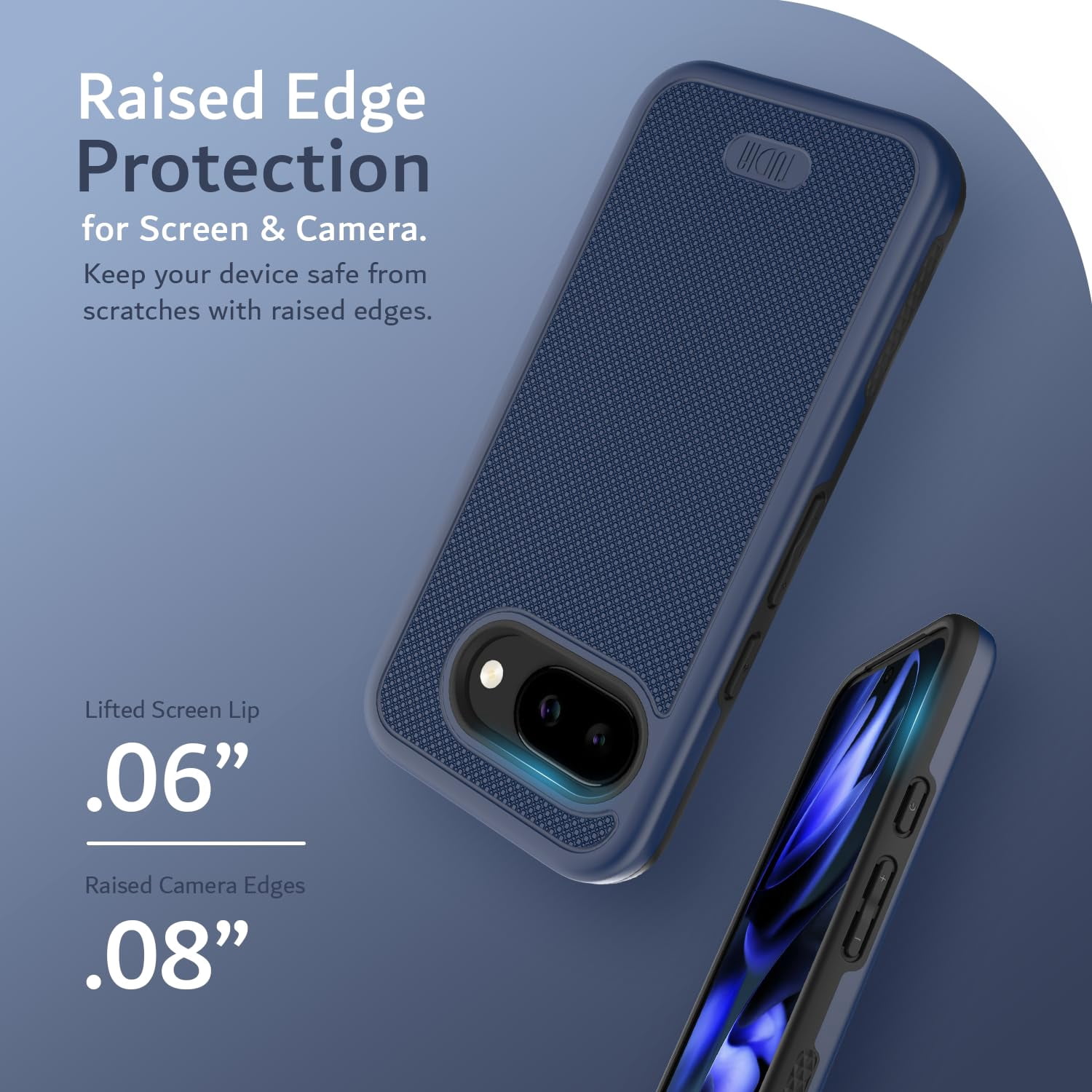 TUDIA MergeGrip for Google Pixel 9A Case 2025 Heavy Duty Dual Layer Cover - Indigo Blue