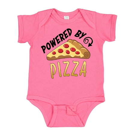 

Inktastic Powered by Pizza Boys or Girls Baby Bodysuit