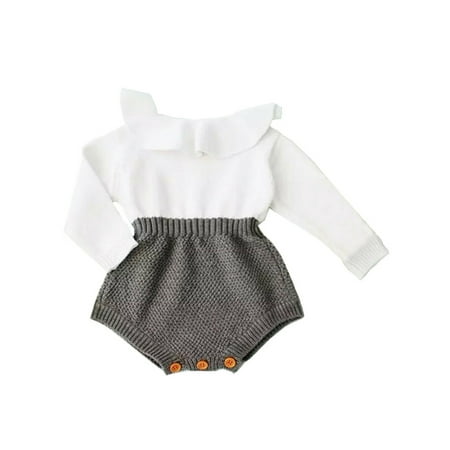 

Gwiyeopda Toddler Baby Girl Wool Knitted Tops Romper Sweater Shorts Outfits Set Clothes