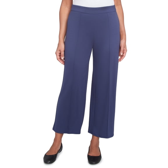 Alfred Dunner Womens Pleated Wide Leg Ankle Pants