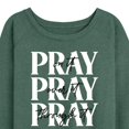 thumbnail image 3 of Instant Message - Pray On It, Pray Over It, Pray Through It - Women's Lightweight French Terry Long Sleeve Shirt, 3 of 6