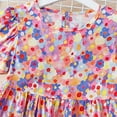 thumbnail image 4 of Agkizg Girls Short Sleeve Dresses Crewneck Floral Print Casual A Line Flower Girl Sundress Dresses, 4 of 5