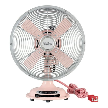 

Better Homes & Gardens 8 inch Retro 3-Speed Metal Tilted-Head Oscillation Table Fan Pearl Blush