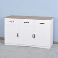 thumbnail image 3 of Buffet Cabinet, Sideboard Cabinet with Storage Kitchen Sideboard with 3 Doors & 3 Drawers Farmhouse Buffet Server Bar Cabinet Console Table for Dining Living Room Decorative Cupboard, White, 3 of 7