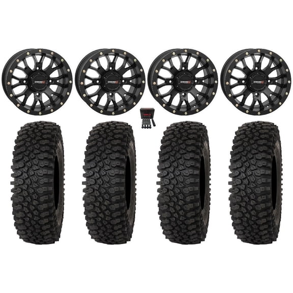 System 3 ST-3 14" Wheels Black 30" Roctane ST Tires Can-Am Maverick X3 / Honda Pioneer 1000 / Talon