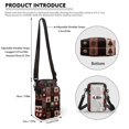 thumbnail image 6 of HELLHERO Button Christmas Tree Pattern Double-layer with Zipper Travel Daily Use Messenger Bag with Double Deck Polyester 4.33x1.97x7.09 for Adult, 6 of 7