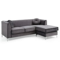 Glory Furniture Delray Sofa Chaise in Gray Color
