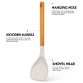 thumbnail image 3 of Large Silicone Cooking Utensils Set - Heat Resistant Silicone Utensils for Cooking w Long Wooden Handles, Kitchen Utensil Spatula Set, Kitchen Gadgets for Non-Stick Cookware, BPA Free(Khaki), 3 of 8