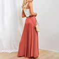 thumbnail image 2 of Gerichy Pants for Women Flowy Dressy Casual Elastic High Waist Wide Leg Palazzo Pants with Pocket Womens Wide Leg Pants Flowy Drape Ruffle Drawstring Waist Pants, 2 of 4