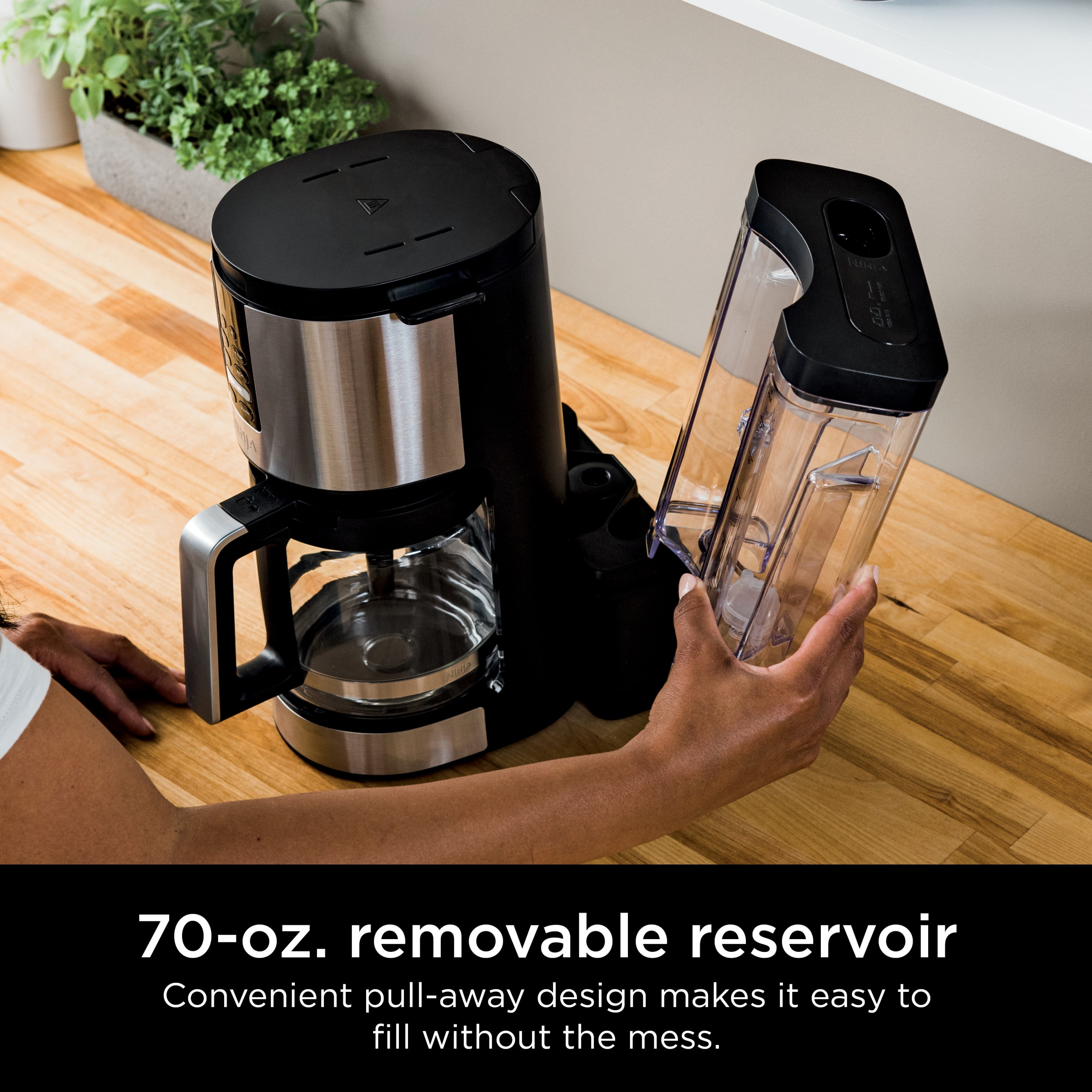 Ninja 14-Cup Black Plastic with Natural Stainless Steel Residential Drip Coffee  Maker in the Coffee Makers department at