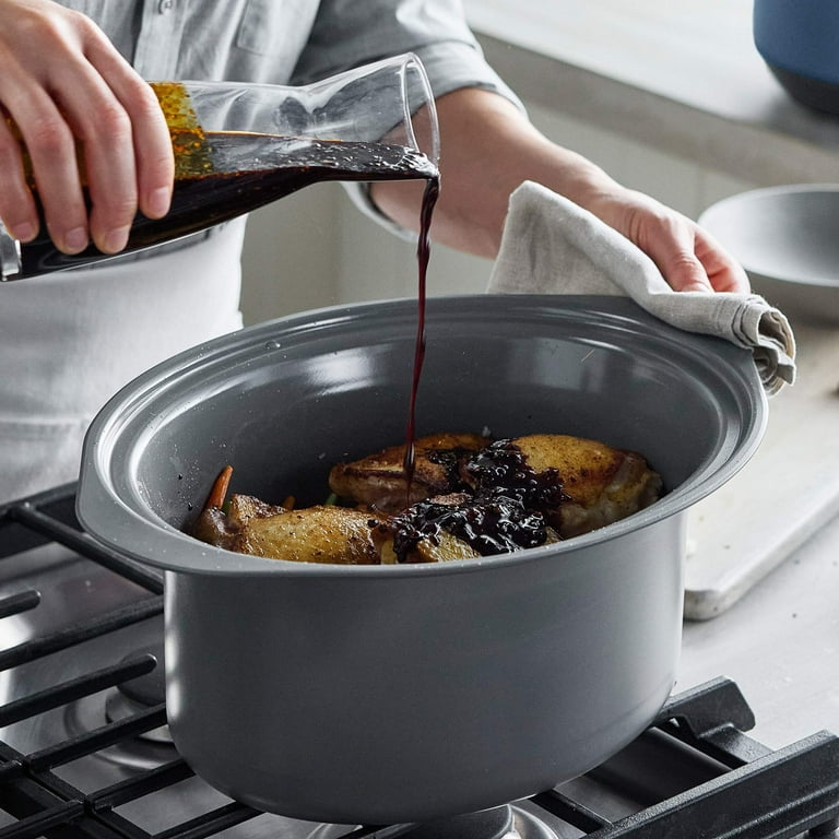 GreenPan 8 Quart Family Size Locking Lid Slow Cooker, Oxford Blue GreenPan 8 Quart Family Size Locking Lid Slow Cooker, Oxford Blue