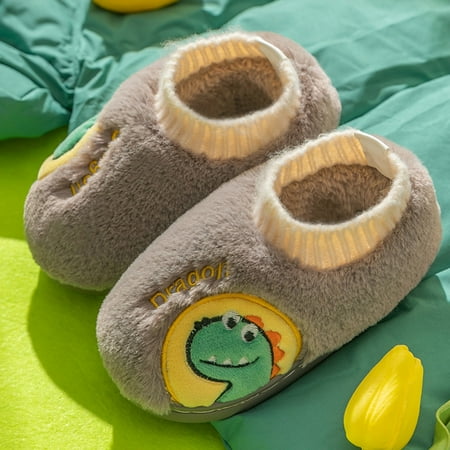 

Qazqa Fashion Autumn And Winter Boys And Girls Slippers Flat Soft Lightweight Comfortable Plush Warm Cute Cartoon Dinosaurs