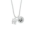 thumbnail image 2 of Delight Jewelry Love with Peace Sign Silvertone Script Initial Disc - W - Charm Necklace, 20"+3", 2 of 4