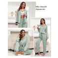 thumbnail image 3 of Silk Satin Pajamas for Women Set 2 Piece Silk Pjs Long Sleeve Top Cozy Sleepwear Silky Pajamas, 3 of 6