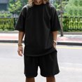 thumbnail image 6 of AJZIOJIRO Men Summer T-Shirts Shorts Set Casual Short Sleeve Cotton Shirt Tops Pants Set M-3XL, 6 of 9