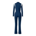 thumbnail image 3 of Womens Snow Suit Warm Winter Waterproof Insulated Snowsuit One Piece Ski Jumpsuit Front Zip Pockets Fashion Overall Dark Blue S, 3 of 8